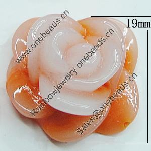 Resin Cabochons, NO Hole Headwear & Costume Accessory, Flower 19x19mm, Sold by Bag