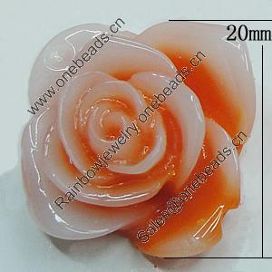 Resin Cabochons, NO Hole Headwear & Costume Accessory, Flower 20mm, Sold by Bag