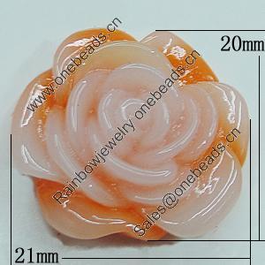 Resin Cabochons, NO Hole Headwear & Costume Accessory, Flower 21x20mm, Sold by Bag