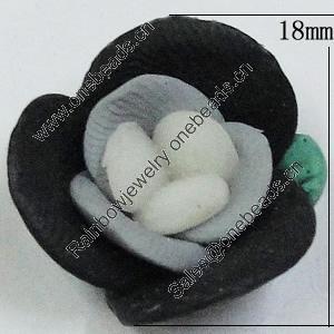 Handmade Polymer Clay Beads, Flower 18mm Hole:2mm, Sold by Bag 