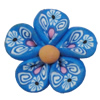 Handmade Polymer Clay Beads, Flower 23mm Hole:2mm, Sold by Bag 