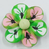 Handmade Polymer Clay Beads, Flower 25mm Hole:2mm, Sold by Bag 