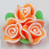 Handmade Polymer Clay Beads, Flower 20mm Hole:2mm, Sold by Bag 