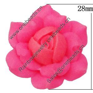 Handmade Polymer Clay Beads, Flower 28mm Hole:2mm, Sold by Bag 