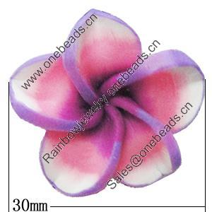 Handmade Polymer Clay Beads, Flower 30mm Hole:2mm, Sold by Bag 