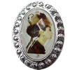 Jewelry Findings, CCB Plastic Pendant Setting with Resin Cabochon, 31x41mm, Sold by PC