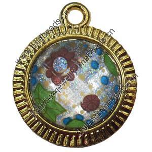 Jewelry Findings, CCB Plastic Pendant with Resin, 27x34mm, Sold by PC