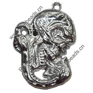 Jewelry Findings, CCB Plastic Pendant Antique Silver, 37x52mm, Hole:4mm, Sold by PC