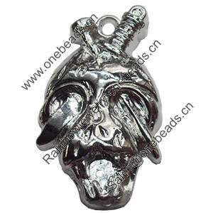Jewelry Findings, CCB Plastic Pendant Antique Silver, 27x45mm, Hole:4mm, Sold by PC