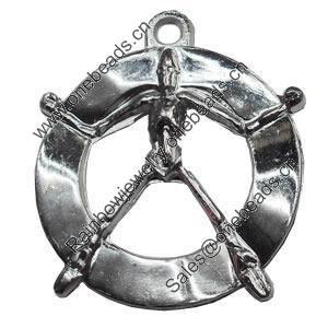 Jewelry Findings, CCB Plastic Pendant Antique Silver, 39x43mm, Hole:4mm, Sold by PC
