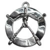 Jewelry Findings, CCB Plastic Pendant Antique Silver, 39x43mm, Hole:4mm, Sold by PC