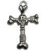 Jewelry Findings, CCB Plastic Pendant Antique Silver, Cross, 29x47mm, Hole:4mm, Sold by PC