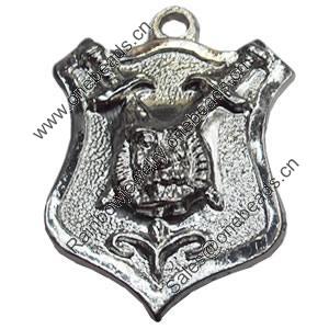 Jewelry Findings, CCB Plastic Pendant Antique Silver, 35x45mm, Hole:4mm, Sold by PC