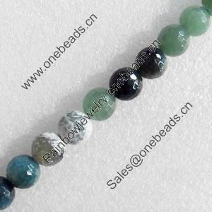 Agate Beads, Faceted Round, 10mm, Hole:Approx 1mm, Sold per 16-inch Strand