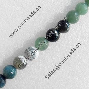 Agate Beads, Faceted Round, 12mm, Hole:Approx 1mm, Sold per 16-inch Strand