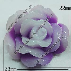 Resin Cabochons, NO Hole Headwear & Costume Accessory, Flower 23x22mm, Sold by Bag