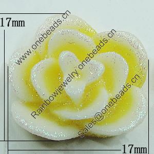 Resin Cabochons, NO Hole Headwear & Costume Accessory, Flower 17x17mm, Sold by Bag