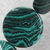 Malachite Beads，Flat Round, 14mm, Hole:Approx 1mm, Sold per 16-inch Strand