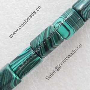Malachite Beads，Faceted Drum, 10x15mm, Hole:Approx 1mm, Sold per 16-inch Strand