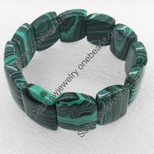 Malachite Bracelet，21mm, Length Approx:7.1-inch, Sold by Strand