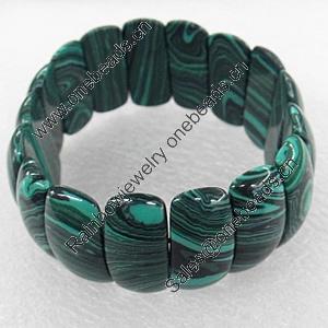 Malachite Bracelet，23mm, Length Approx:7.1-inch, Sold by Strand