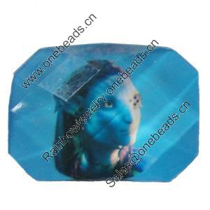 Resin Cabochons, No-Hole Jewelry findings, Faceted Polygon, 28x37mm, Sold by PC