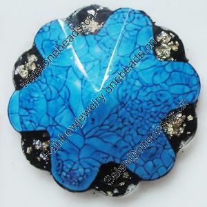 Resin Cabochons, No-Hole Jewelry findings, 32mm, Sold by PC