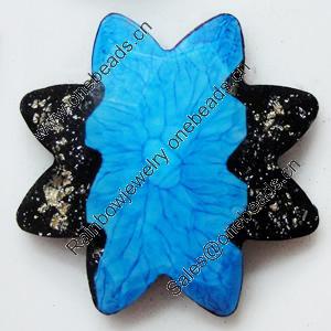 Resin Cabochons, No-Hole Jewelry findings, 39mm, Sold by PC