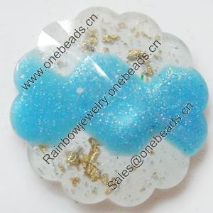 Resin Cabochons, No-Hole Jewelry findings, 33mm, Sold by PC