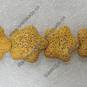 Natural Lava Beads, Flower 26x8mm Hole:2mm, Sold per 16-inch Strand