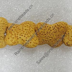 Natural Lava Beads, 21x21x7mm Hole:2mm, Sold per 16-inch Strand