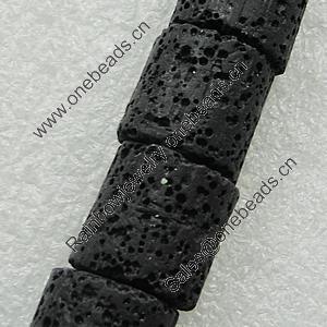 Natural Lava Beads, Column 15x15mm Hole:1mm, Sold per 16-inch Strand