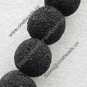 Natural Lava Beads, Round 10mm Hole:1mm, Sold per 16-inch Strand
