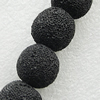 Natural Lava Beads, Round 10mm Hole:1mm, Sold per 16-inch Strand