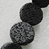 Natural Lava Beads, Flat Round 20x8mm Hole:1mm, Sold per 16-inch Strand