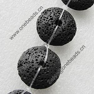 Natural Lava Beads, Rondelle 26x12mm Hole:1mm, Sold per 16-inch Strand