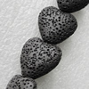 Natural Lava Beads, Heart 20x20x8mm Hole:1mm, Sold per 16-inch Strand
