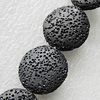 Natural Lava Beads, Flat Round 20x7mm Hole:2mm, Sold per 16-inch Strand