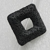 Natural Lava Beads, Diamond 34x33x8mm Hole:2mm, Sold per 16-inch Strand