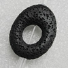 Natural Lava Beads, Flat Oval 34x26mm Hole:2mm, Sold per 16-inch Strand