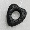 Natural Lava Beads, Heart 32x27mm Hole:2mm, Sold per 16-inch Strand