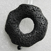 Natural Lava Beads, Horse Eye 33x33x9mm Hole:2mm, Sold per 16-inch Strand