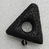 Natural Lava Beads, Triangle 31x31x8mm Hole:2mm, Sold per 16-inch Strand