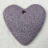 Natural Lava Pandents, Heart 50mm Hole:4.5mm, Sold by PC