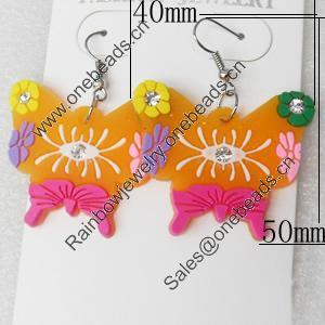 Silicon Rubber Fashionable Earring, 40x50mm, Sold by Dozen