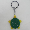 Iron Key Chains with Acrylic Charm, Tortoise 54x42mm, Sold by PC 