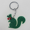 Iron Key Chains with Acrylic Charm, Squirrel 62x54mm, Sold by PC 