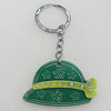 Iron Key Chains with Acrylic Charm, Hat 59x39mm, Sold by PC 