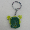 Iron Key Chains with Acrylic Charm, Animal Head 48x42mm, Sold by PC 