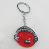 Iron Key Chains with Acrylic Charm, 47x43mm, Sold by PC 